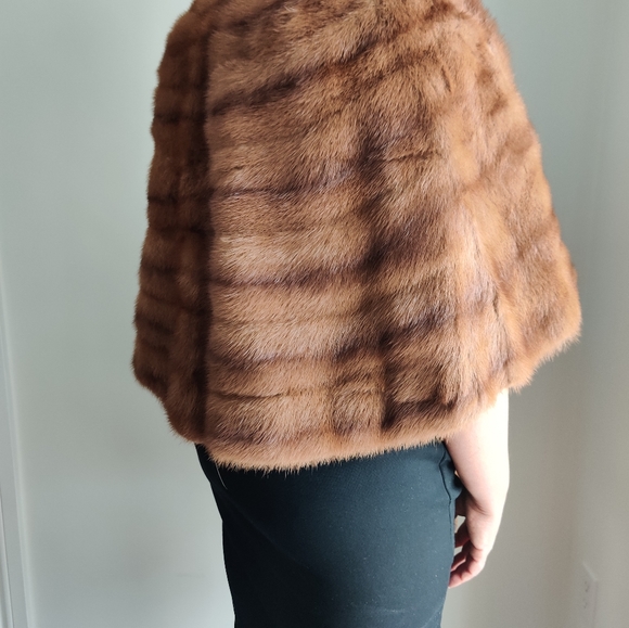 Vintage Hazelnut Mink Fur Stole Cape - Picture 9 of 16